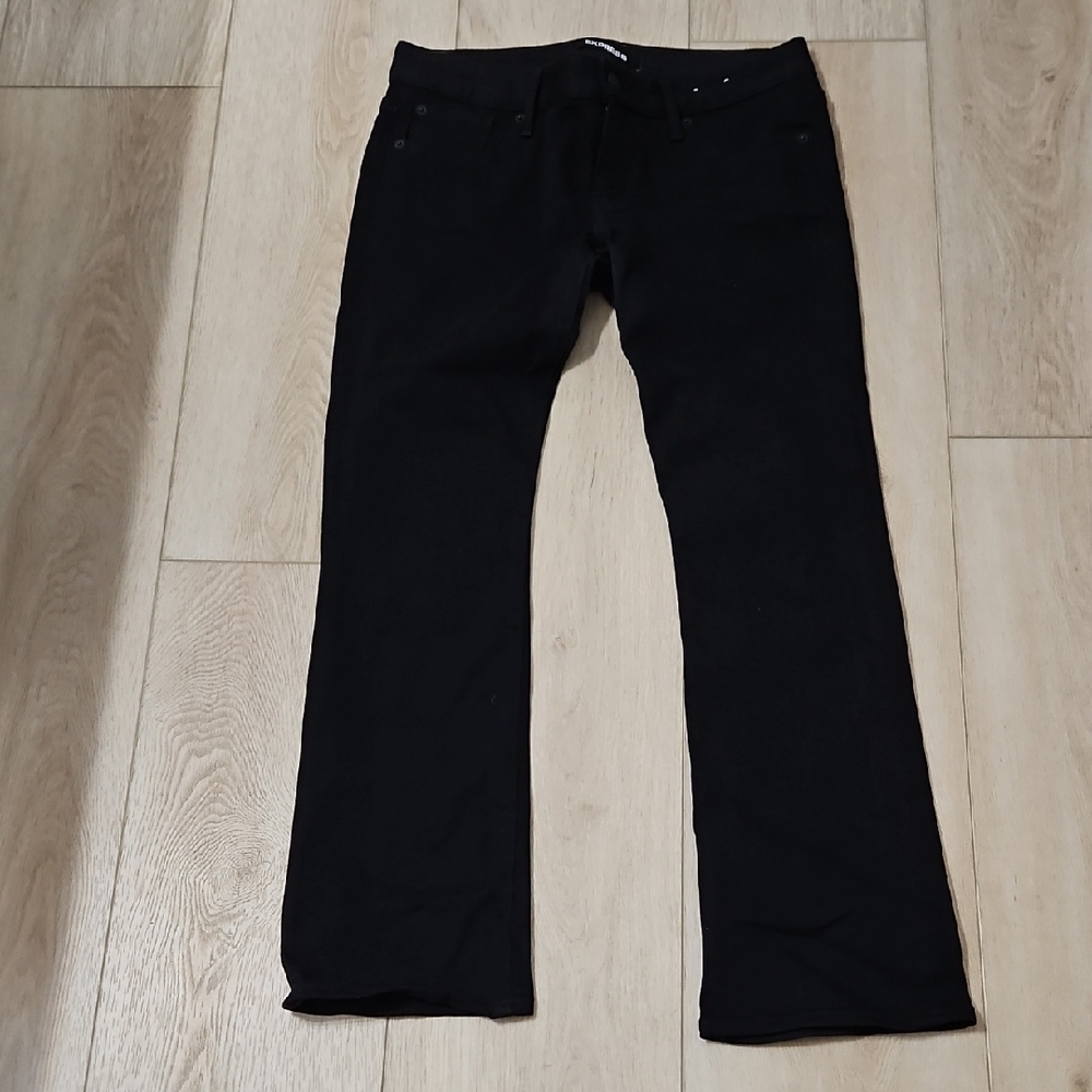 Express Barely Boot Stretch Low Rise Black Jeans